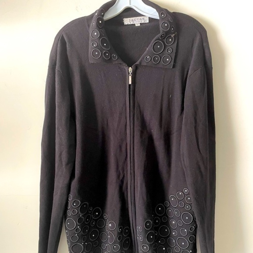 JAGUAR CA zip up sweater cardigan black